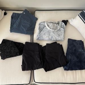 Lulu lemon leggings and shirts NWOT